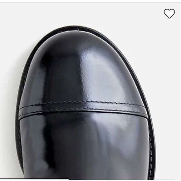 J.Crew Rib-cuff boots in Italian leather Black Gray Size 7.5 NWB - Picture 4 of 14